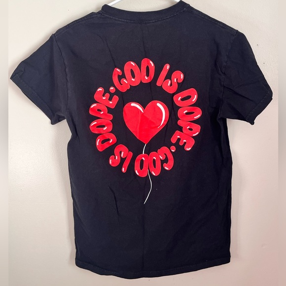 GOD IS DOPE Balloon Letter TShirt - Picture 1 of 2